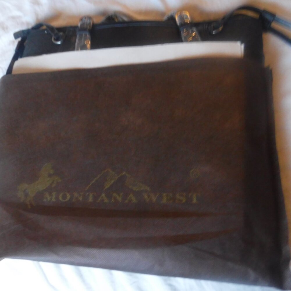 Montana West Womens Black Shoulder Tote Purse New - Picture 4 of 16